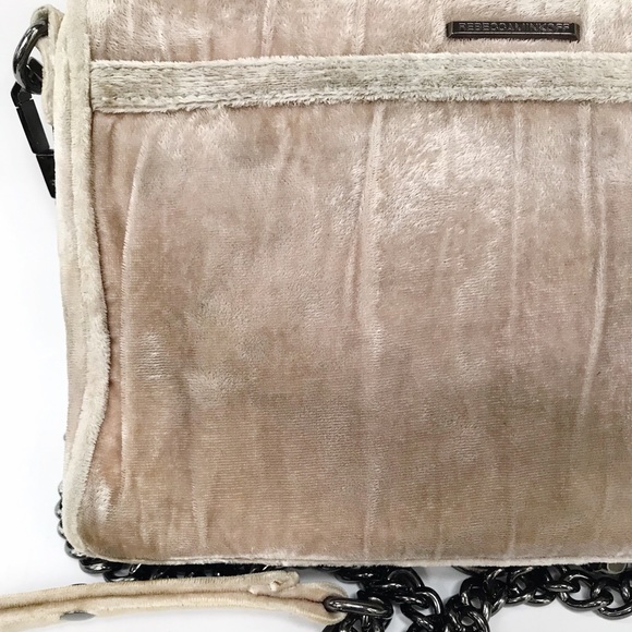 Rebecca Minkoff Mini MAC Velvet Crossbody Bag Tan - Picture 13 of 16
